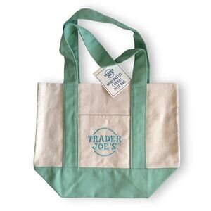 Trader Joe’s Mini Pastel Canvas Tote Bag – Teal
